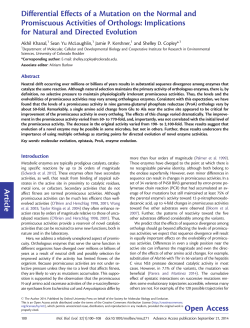 Article Differential Effects of a Mutation on the