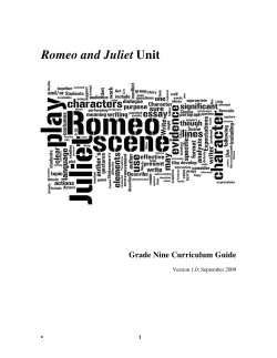 Romeo and Juliet Unit