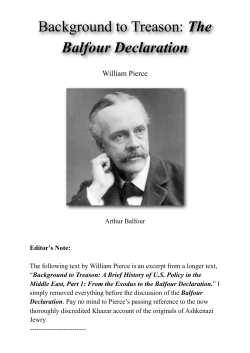 Background to Treason- The Balfour Declaration