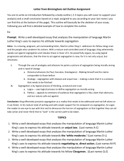 Letter from Birmingham Jail Outline Assignment Ex: Prompt: Write a