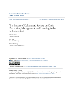 The Impact of Culture and Society on Crisis
