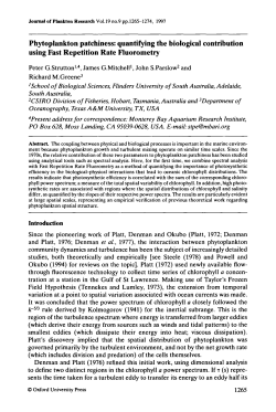 Phytoplankton patchiness - Journal of Plankton Research