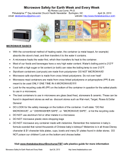 Microwave Safety for Earth Week and Every Week