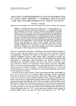the structured representation of information in long