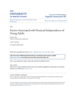 Factors Associated with Financial Independence of Young Adults