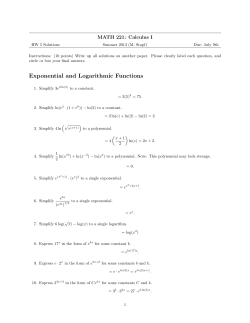 Exponential and Logarithmic Functions