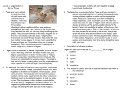 Levels of Organization Reading