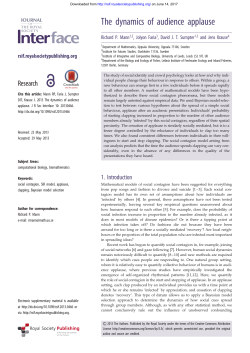 The dynamics of audience applause - Journal of The Royal Society