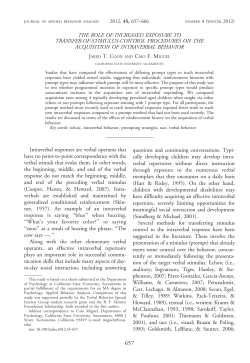 THE ROLE OF INCREASED EXPOSURE TO TRANSFER