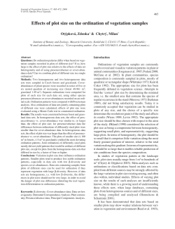Effects of plot size on the ordination of vegetation samples