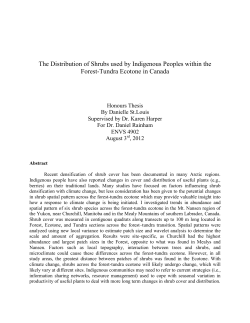 The Distribution of Shrubs used by Indigenous Peoples within the