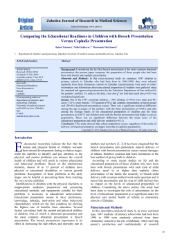 Comparing the Educational Readiness in Children with Breech