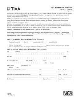 TIAA BROKERAGE SERVICES IRA APPLICATION