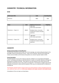 CHEMISTRY: TECHNICAL INFORMATION