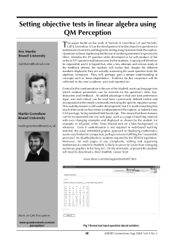 Setting Objective Tests in Linear Algebra Using QM Perception