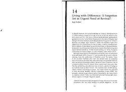 Living with Difference: A Forgotten Art in Urgent Need of