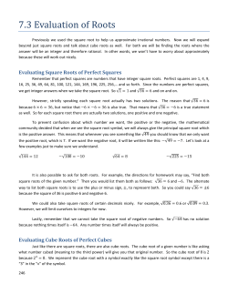 Lesson 7.3: Evaluation and Approximation of Roots