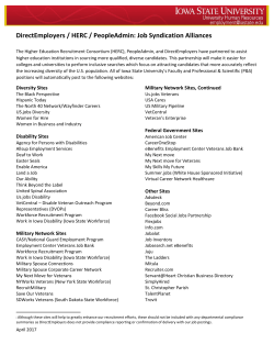 DirectEmployers / HERC / PeopleAdmin: Job Syndication Alliances