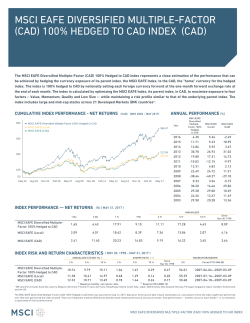 MSCI EAFE Diversified Multiple-Factor (CAD) 100% Hedged to CAD