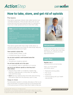 Storing and Disposing of Opioids