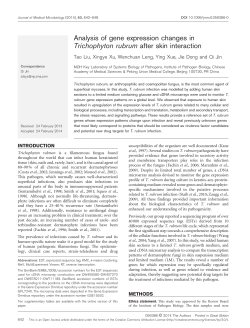 Analysis of gene expression changes in Trichophyton rubrum after