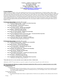 English 9-10 Co-Taught Syllabus