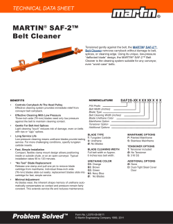 MARTIN&reg; SAF-2&trade; Secondary Belt Cleaner Tech Data Sheet