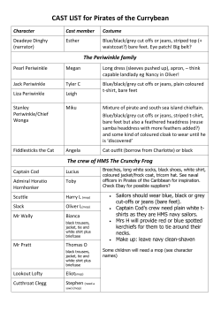 CAST LIST for Pirates of the Currybean
