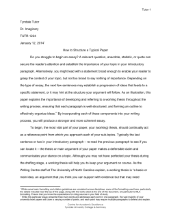 How to Structure a Typical Paper