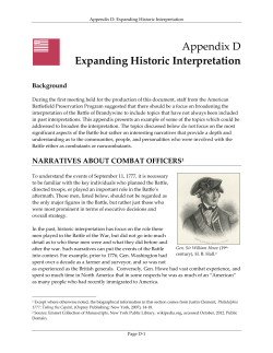 Appendix D Expanding Historic Interpretation