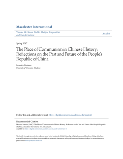 The Place of Communism in Chinese History
