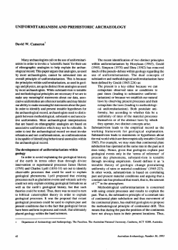 1993: Uniformitarianism and prehistoric archaeology