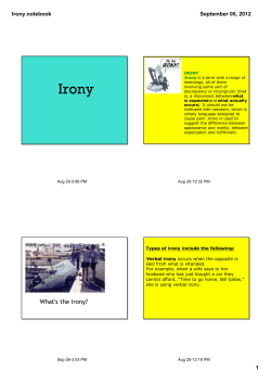 Irony Notes - TeacherWeb