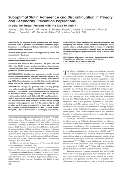Suboptimal Statin Adherence and Discontinuation in Primary and