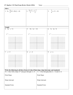 Algebra 1McDougal Exit Exam Review Packet