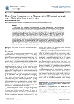 Heavy Metal Concentrations in Pharmaceutical Effluents of Industrial