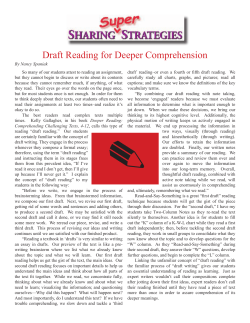 Draft Reading for Deeper Comprehension