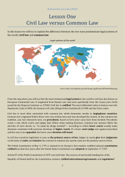 Lesson One Civil Law versus Common Law