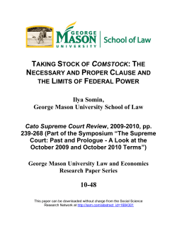 TAKING STOCK OF COMSTOCK - Antonin Scalia Law School
