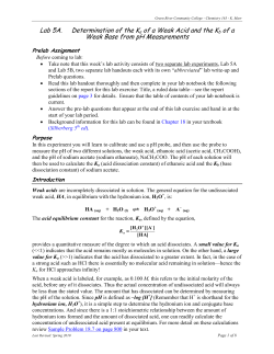 Lab 5 Ka of Weak Acid and Acid-Base Indicators