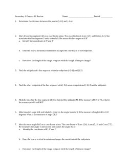 Secondary 1 Chapter 12 Review Name: Period: 1. Determine the