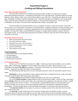 PowerPoint Project 1 Creating and Editing Presentation