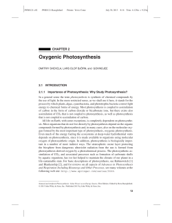 Oxygenic Photosynthesis