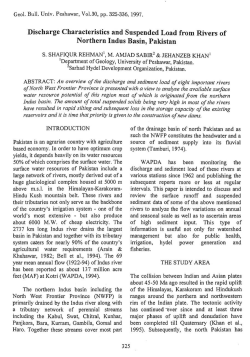 Dischare Characteristics And Suspended Load From Rivers