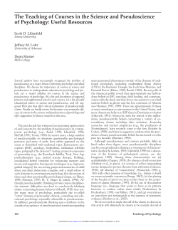 The Teaching of Courses in the Science and Pseudoscience of