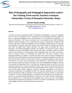 Role of Geography and Pedagogical Approaches used