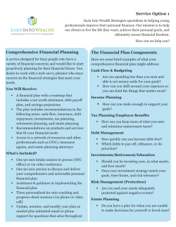 Service Option 1 Comprehensive Financial Planning The Financial