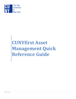 CUNYfirst Asset Management Quick Reference Guide