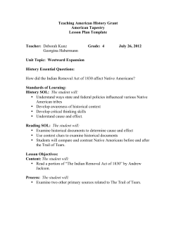 The Indian Removal Act Lesson Plan