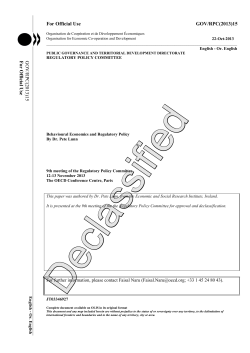 For Official Use GOV/RPC(2013)15 GOV/RPC(2013)